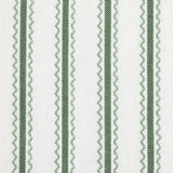 Schumacher Birdie Ticking Stripe Leaf Green Fabric