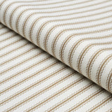 Schumacher Birdie Ticking Stripe Neutral Fabric