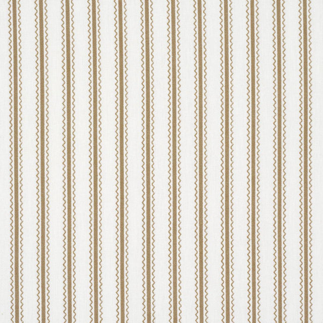 Schumacher Birdie Ticking Stripe Neutral Fabric