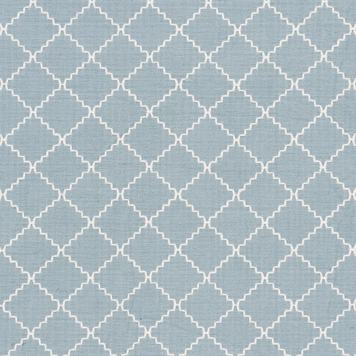 Schumacher Maggie Lattice China Blue Fabric
