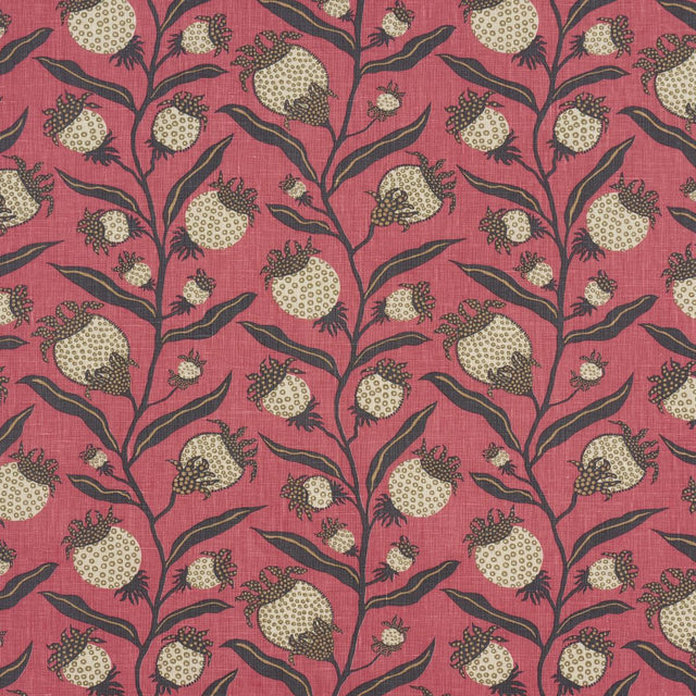 Schumacher Thistle Vine Red & Gold Fabric