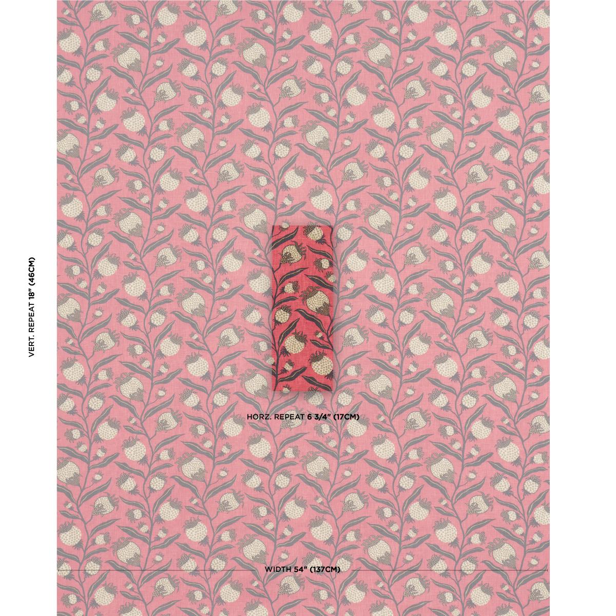 Schumacher Thistle Vine Red & Gold Fabric