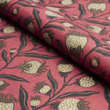 Schumacher Thistle Vine Red & Gold Fabric