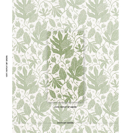 Schumacher Polka Dot Jungle Green & Ivory Wallpaper