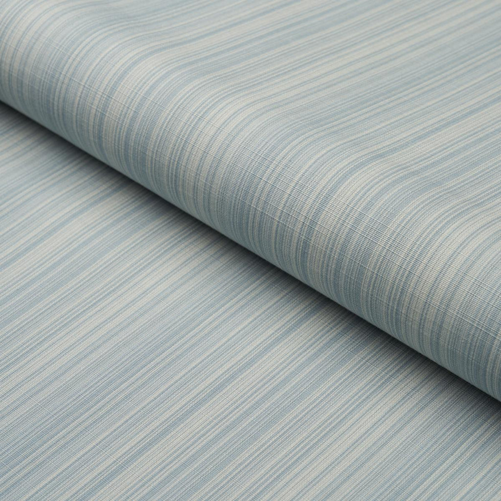 Schumacher Gracie Solid Stri China Blue Fabric