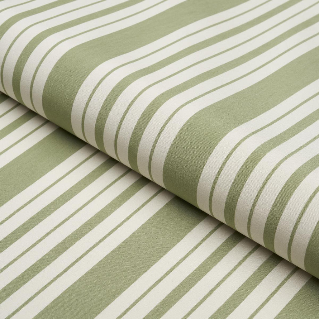 Schumacher Markie Stripe Leaf Green Fabric