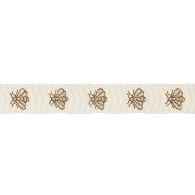 Schumacher Hubert'S Bees Tape Ivory & Gold Trim