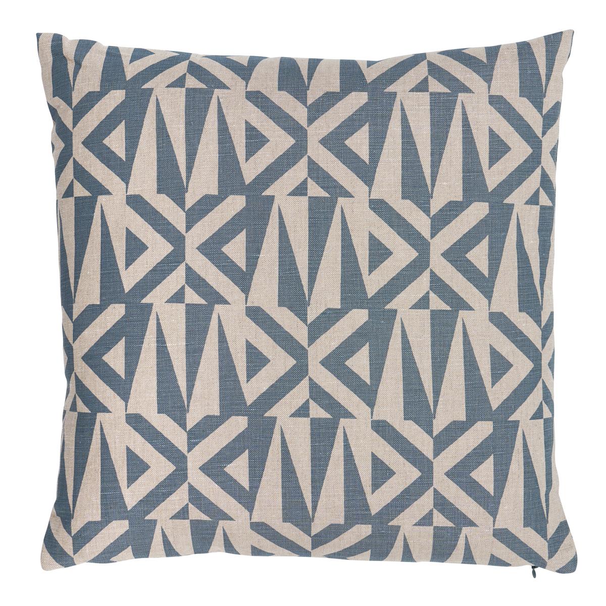 Schumacher Slate Blue 20" x 20" Amero Pillow