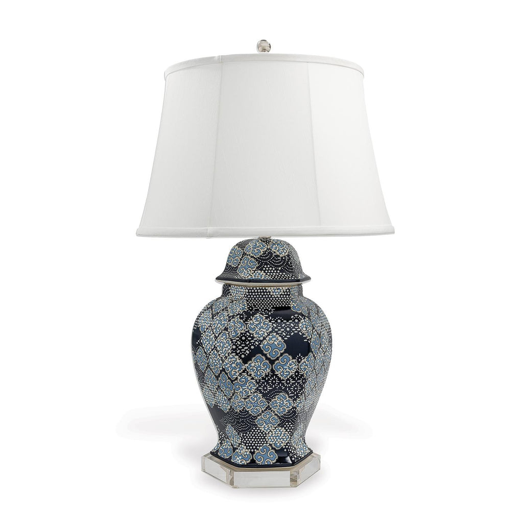 Madcap Cottage Décor Round Hill Blue/White Accent Lamp