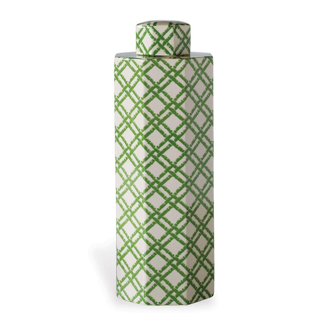 Williamsburg Bamboo Trellis Green/Cream Ginger Jar