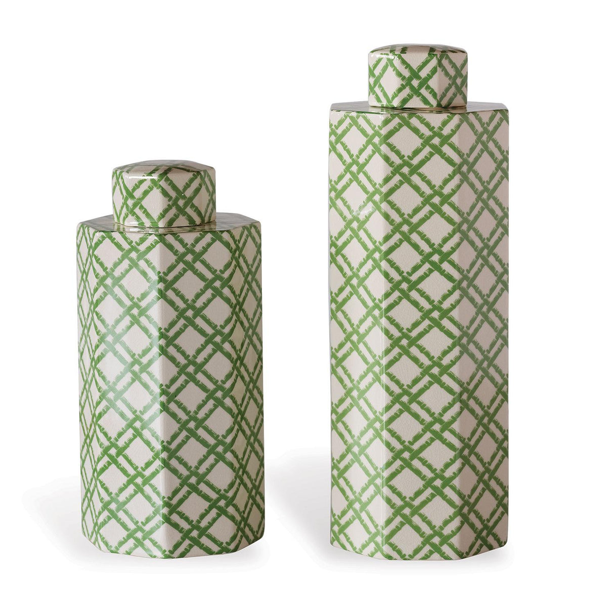 Williamsburg Bamboo Trellis Green/Cream Ginger Jar