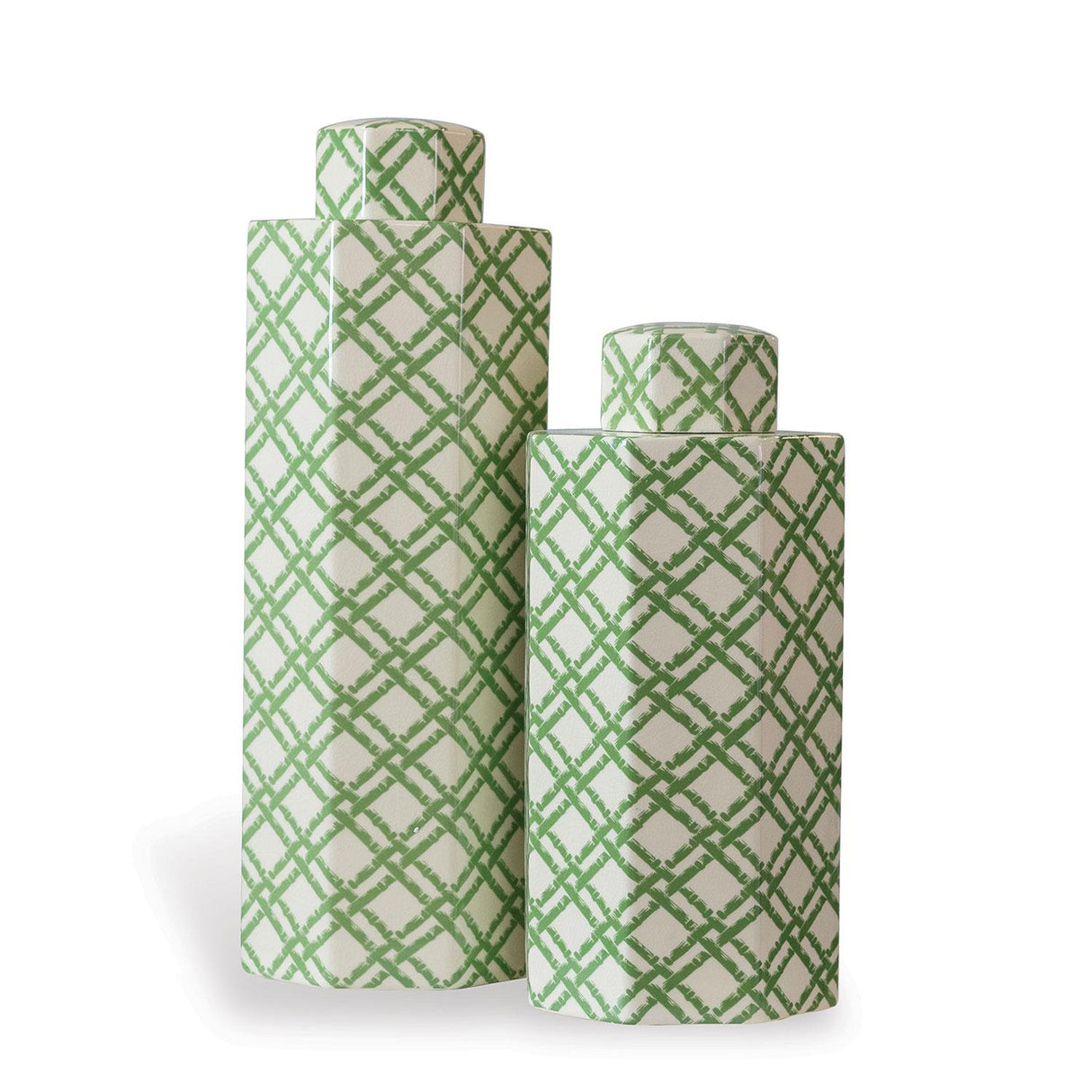 Williamsburg Bamboo Trellis Green/Cream Ginger Jar