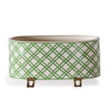 Williamsburg Bamboo Trellis Green/Cream Planter