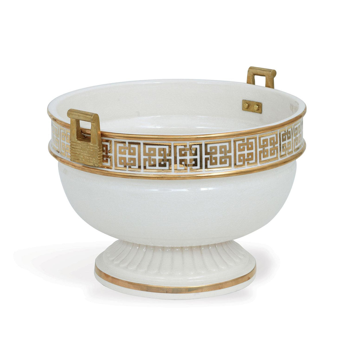 Williamsburg Palace Fret Ivory/Gold Bowl