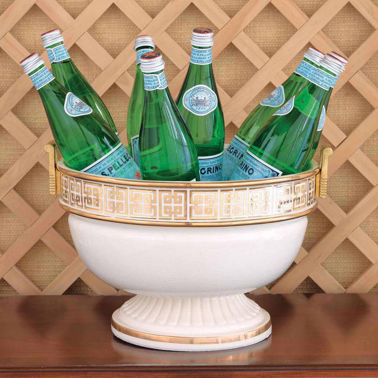 Williamsburg Palace Fret Ivory/Gold Bowl