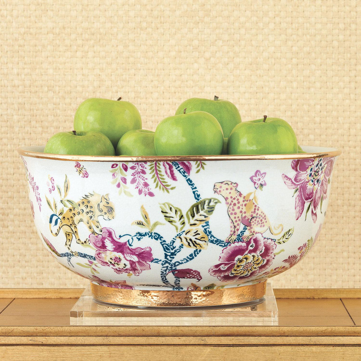 Williamsburg Braganza Pink/White/Gold Bowl