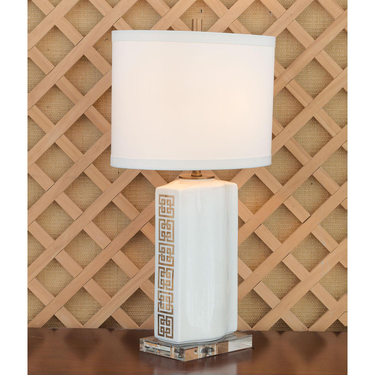 Williamsburg Palace Fret Ivory/Gold Accent Lamp
