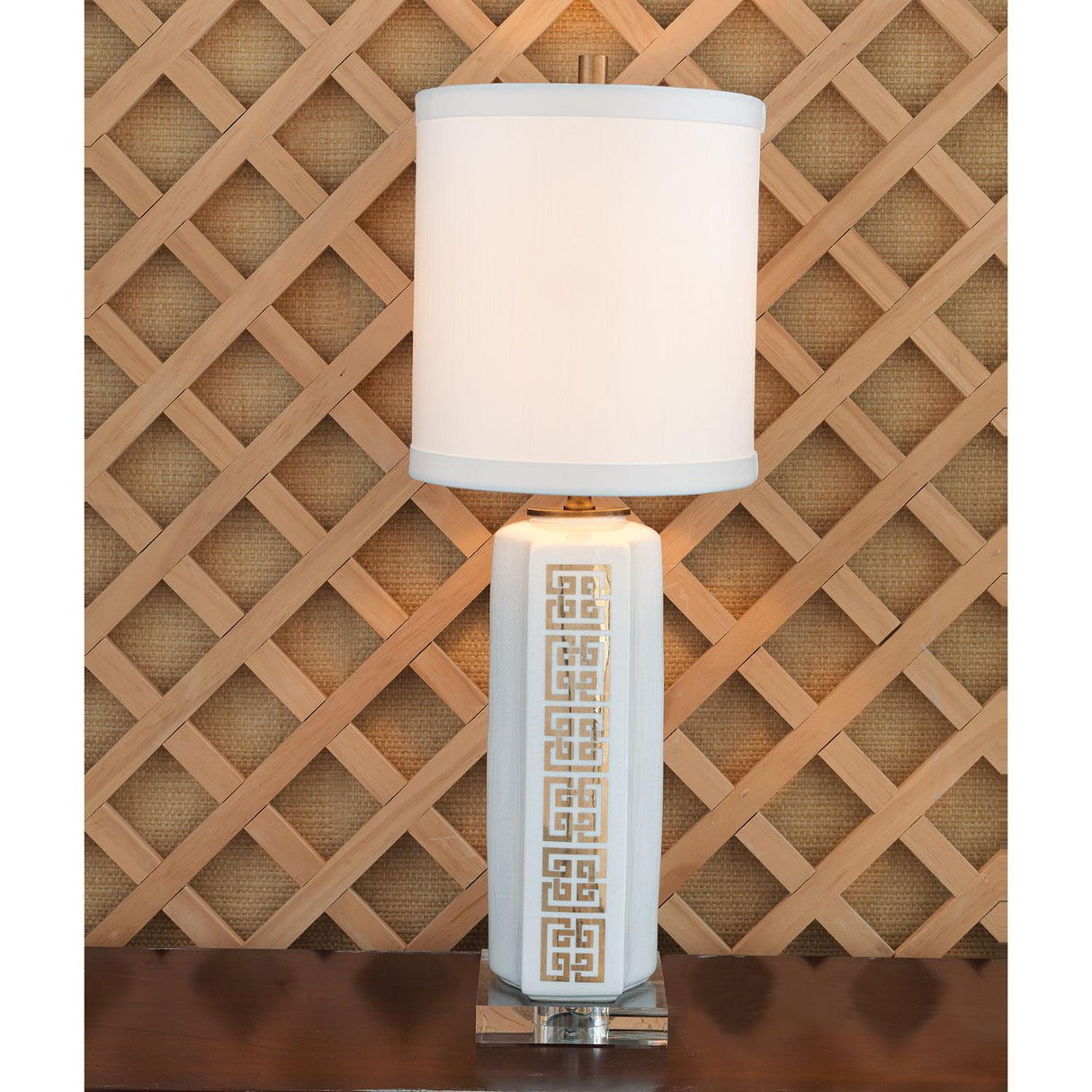 Williamsburg Palace Fret Ivory/Gold Accent Lamp