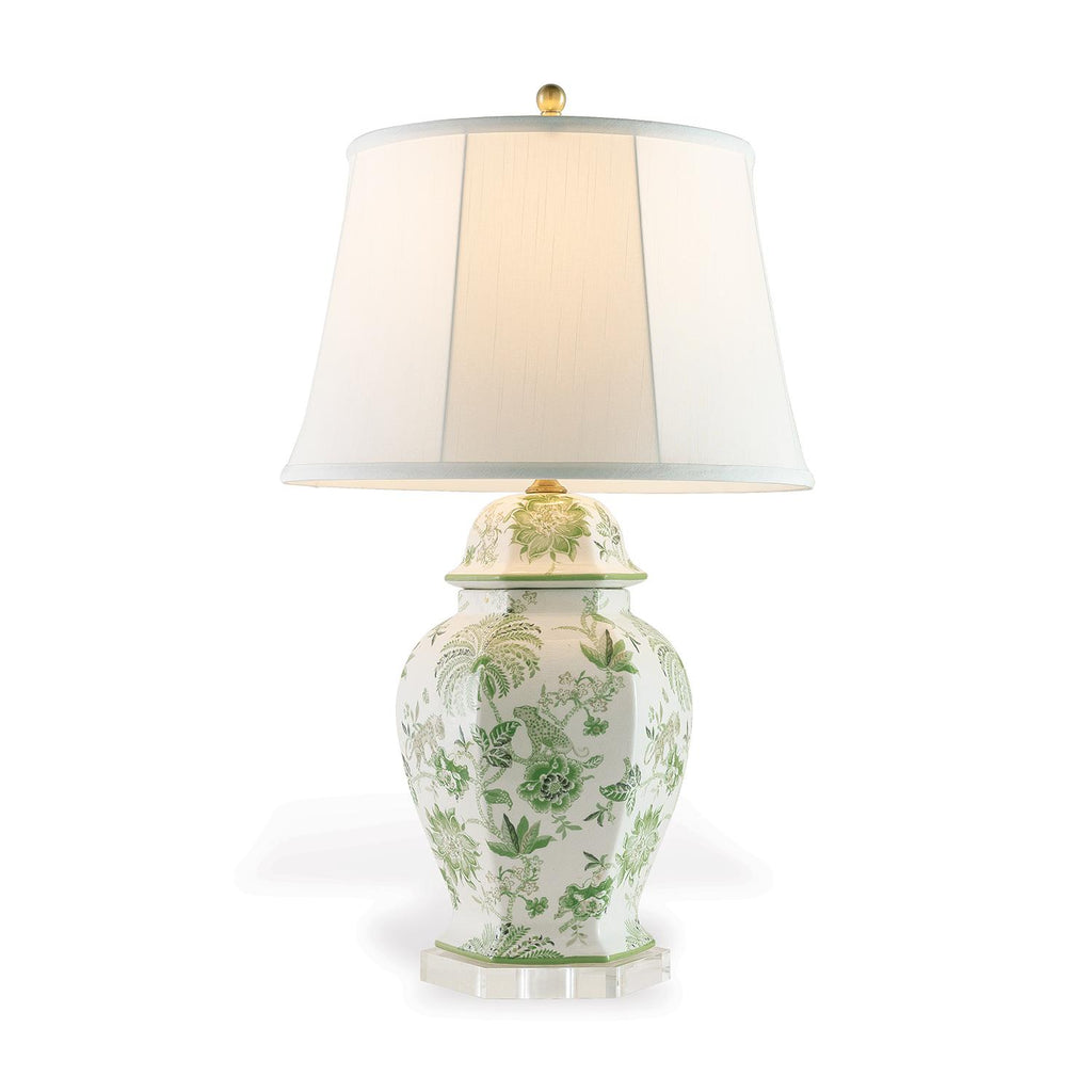 Williamsburg Braganza Green/White Accent Lamp