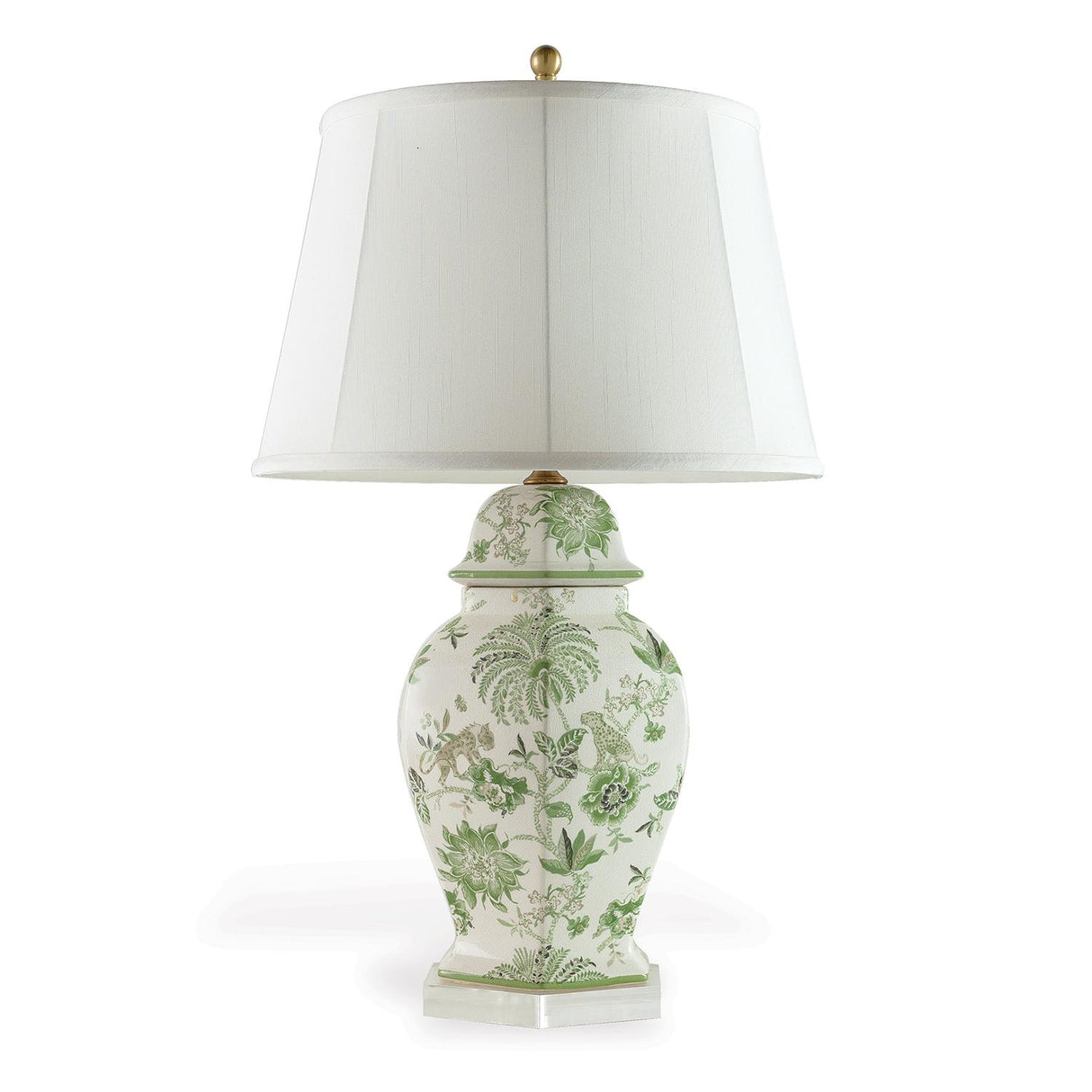 Williamsburg Braganza Green/White Accent Lamp