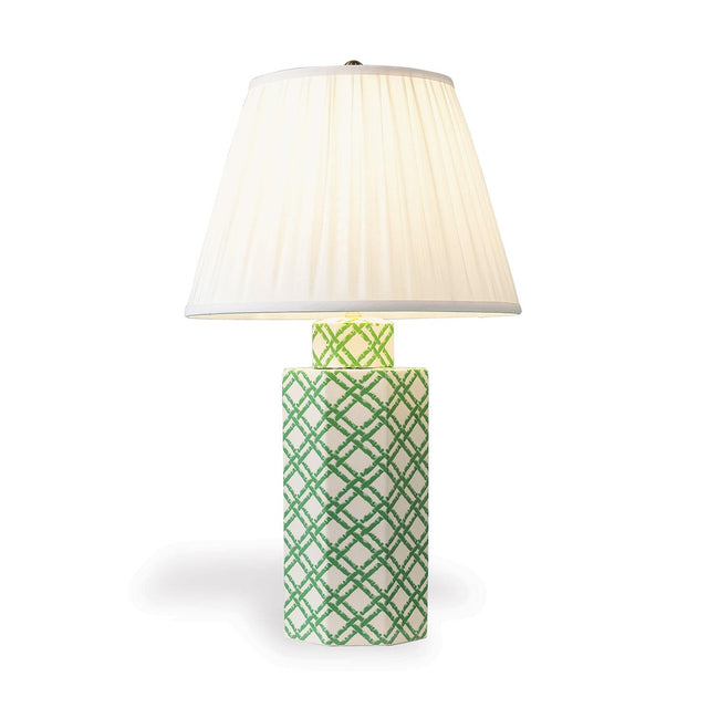 Williamsburg Bamboo Trellis Green/Cream Accent Lamp