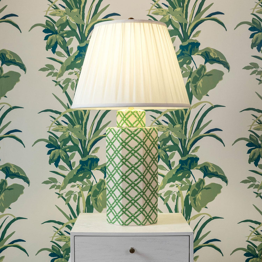 Williamsburg Bamboo Trellis Green/Cream Accent Lamp