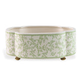 Williamsburg Ghost Blossom Cream/Green/Blue Planter