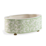 Williamsburg Ghost Blossom Cream/Green/Blue Planter