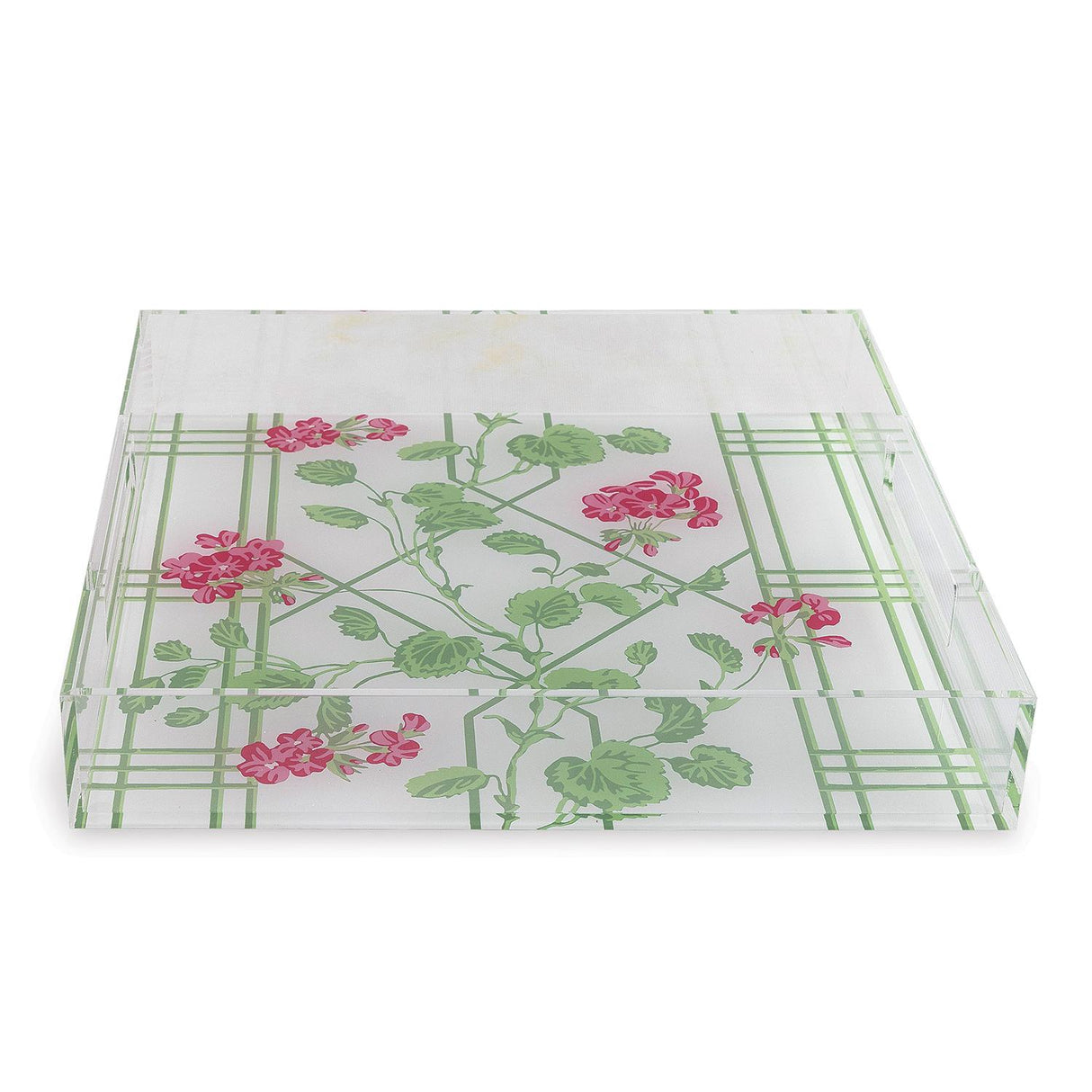 Williamsburg Geranium Trellis Cream/Green/Pink Tray
