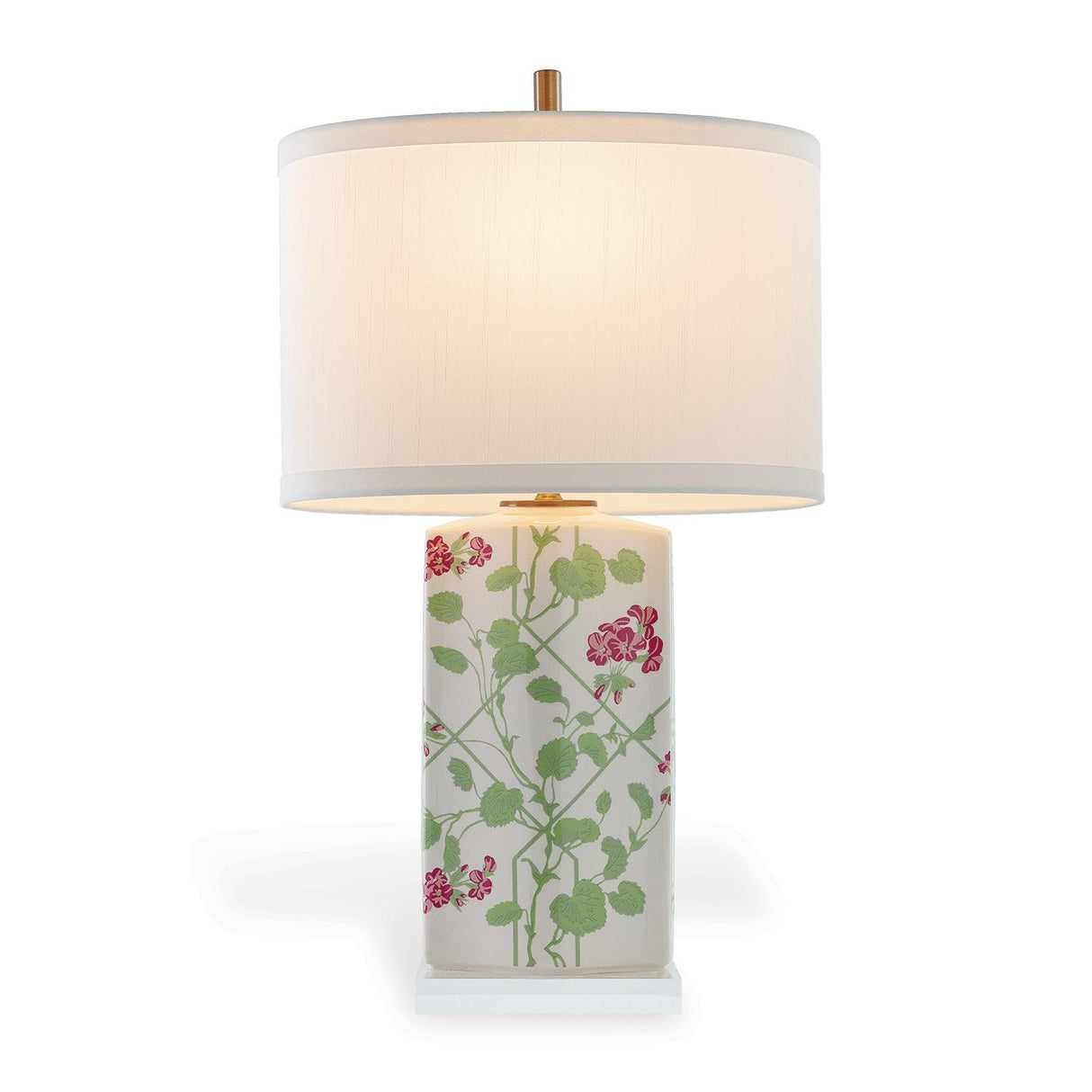 Williamsburg Geranium Trellis Cream/Green/Pink Accent Lamp
