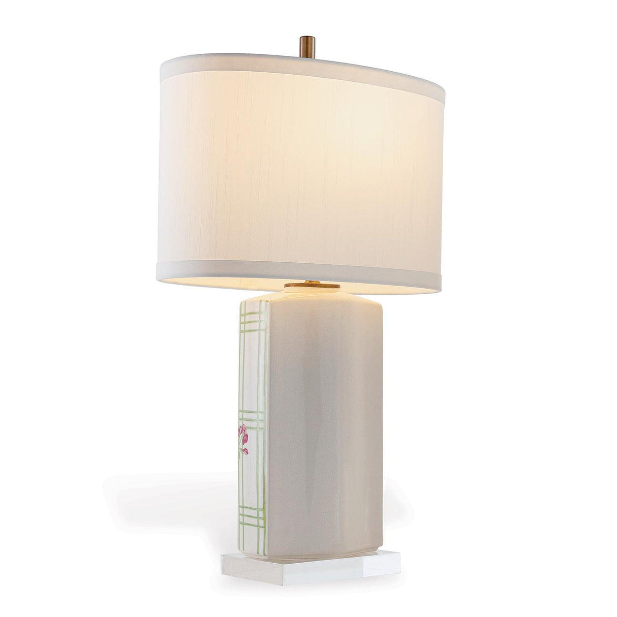 Williamsburg Geranium Trellis Cream/Green/Pink Accent Lamp