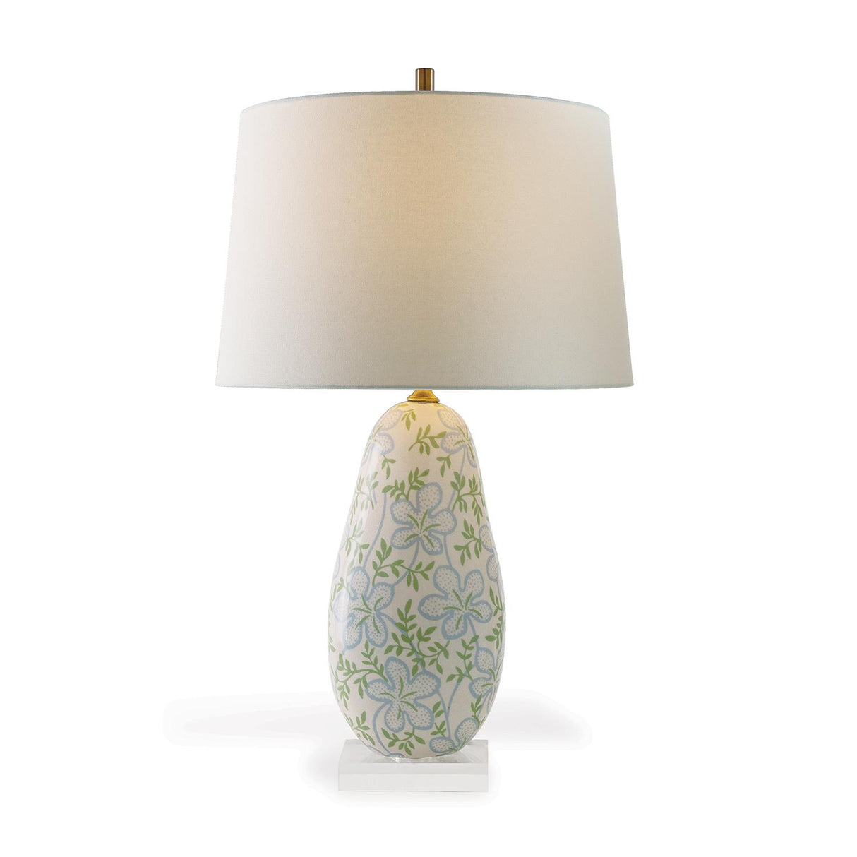 Williamsburg Ghost Blossom Cream/Green/Blue Accent Lamp