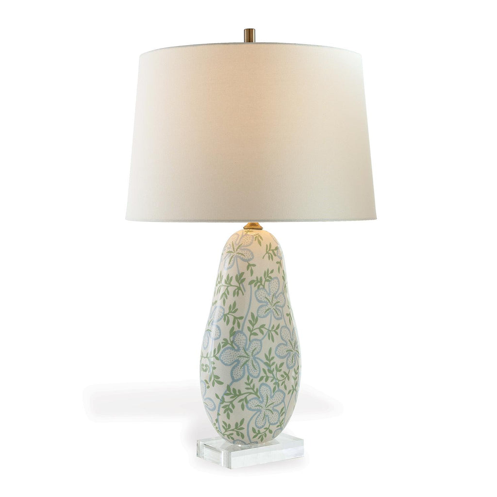 Williamsburg Ghost Blossom Cream/Green/Blue Accent Lamp