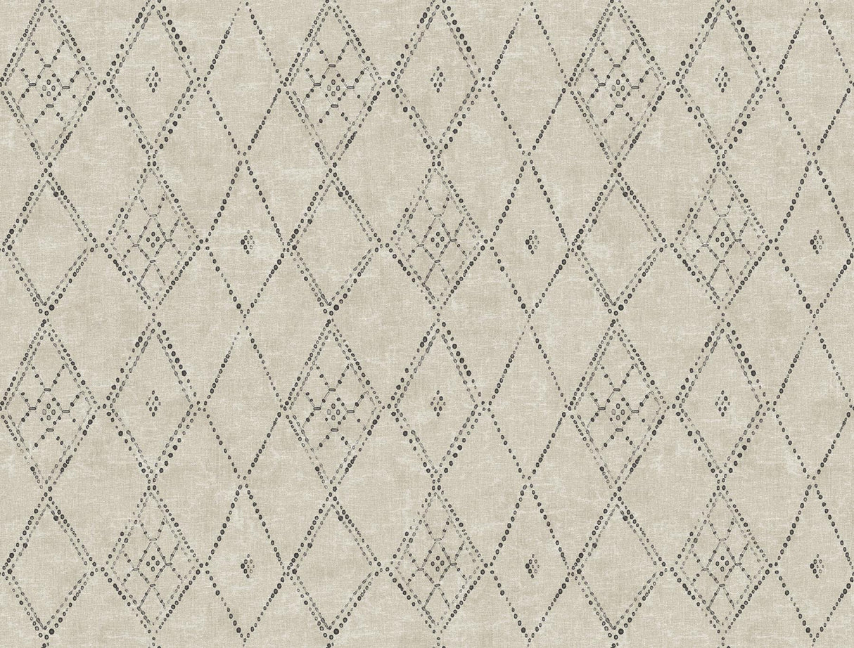 Lemieux et Cie Souk Diamonds Taupe Black Wallpaper