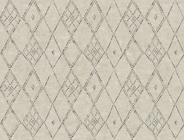 Lemieux et Cie Souk Diamonds Taupe Black Wallpaper