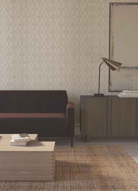 Lemieux et Cie Souk Diamonds Taupe Black Wallpaper