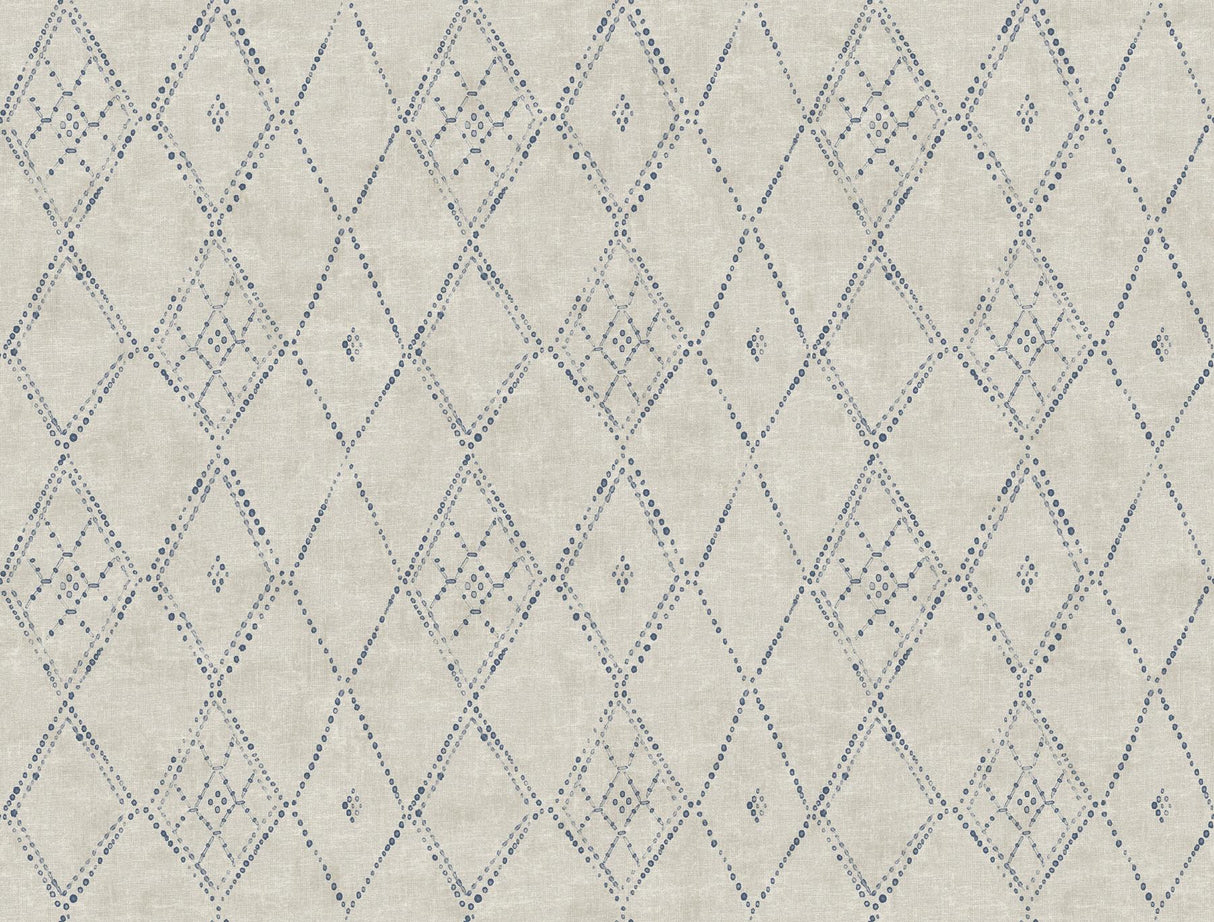 Lemieux et Cie Souk Diamonds Taupe Blue Wallpaper