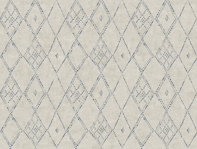 Lemieux et Cie Souk Diamonds Taupe Blue Wallpaper