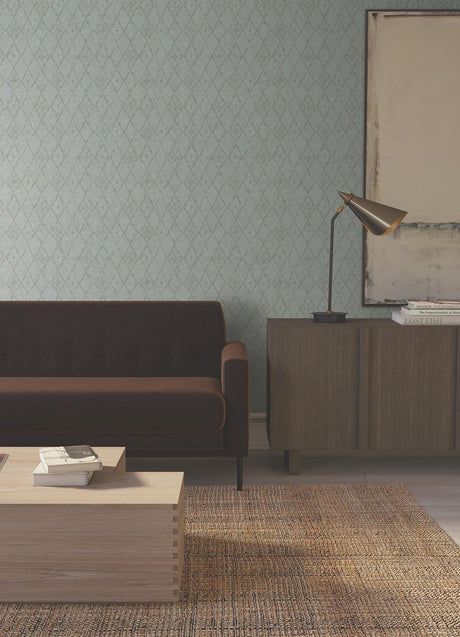 Lemieux et Cie Souk Diamonds Taupe Blue Wallpaper