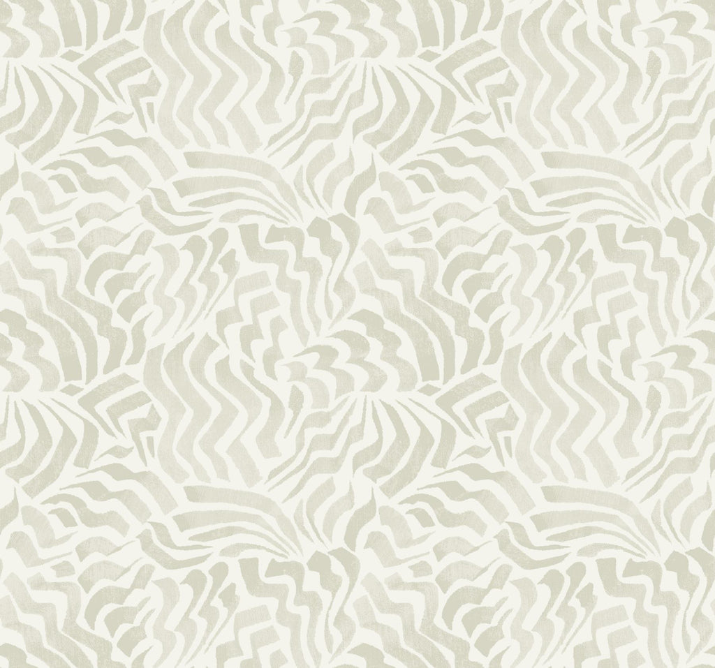 Lemieux et Cie Zora Wave Light Grey Grey Wallpaper