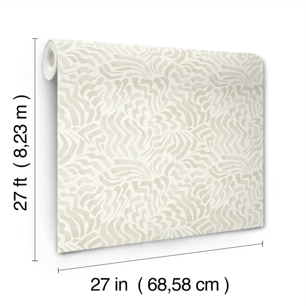Lemieux et Cie Zora Wave Light Grey Grey Wallpaper