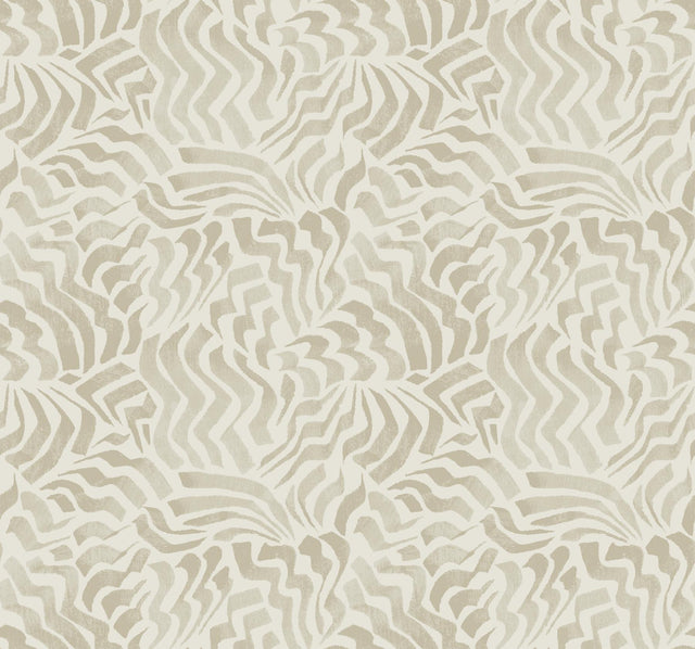 Lemieux et Cie Zora Wave Taupe Beige Wallpaper