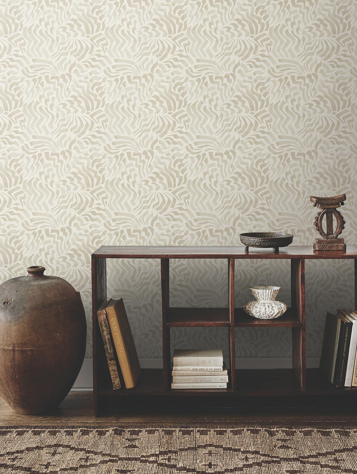 Lemieux et Cie Zora Wave Taupe Beige Wallpaper