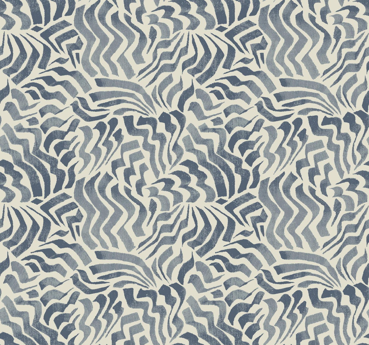 Lemieux et Cie Zora Wave Denim Blue Wallpaper