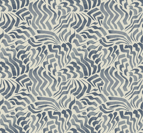 Lemieux et Cie Zora Wave Denim Blue Wallpaper