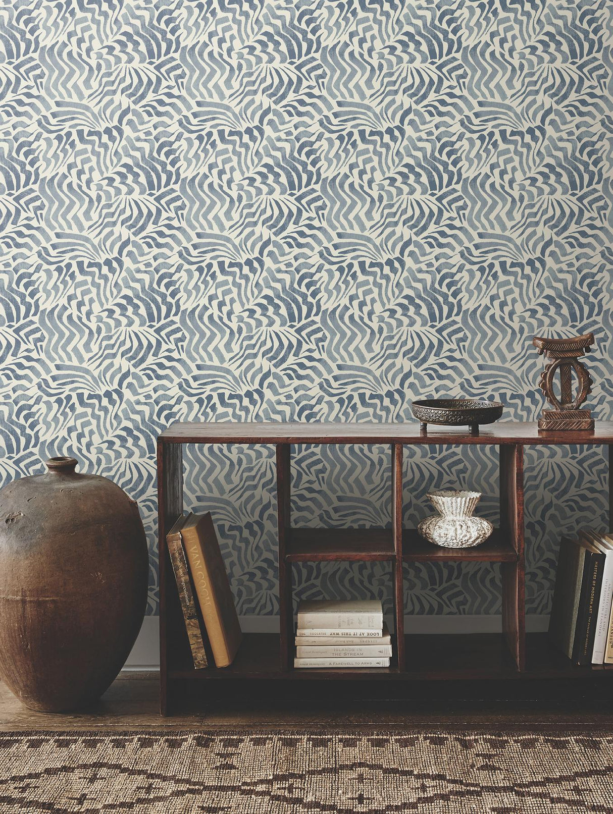 Lemieux et Cie Zora Wave Denim Blue Wallpaper
