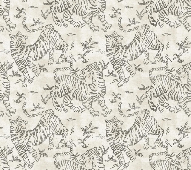 Lemieux et Cie Orly Tigers White White Wallpaper
