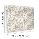 Lemieux et Cie Orly Tigers White White Wallpaper