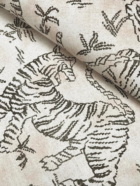 Lemieux et Cie Orly Tigers White White Wallpaper