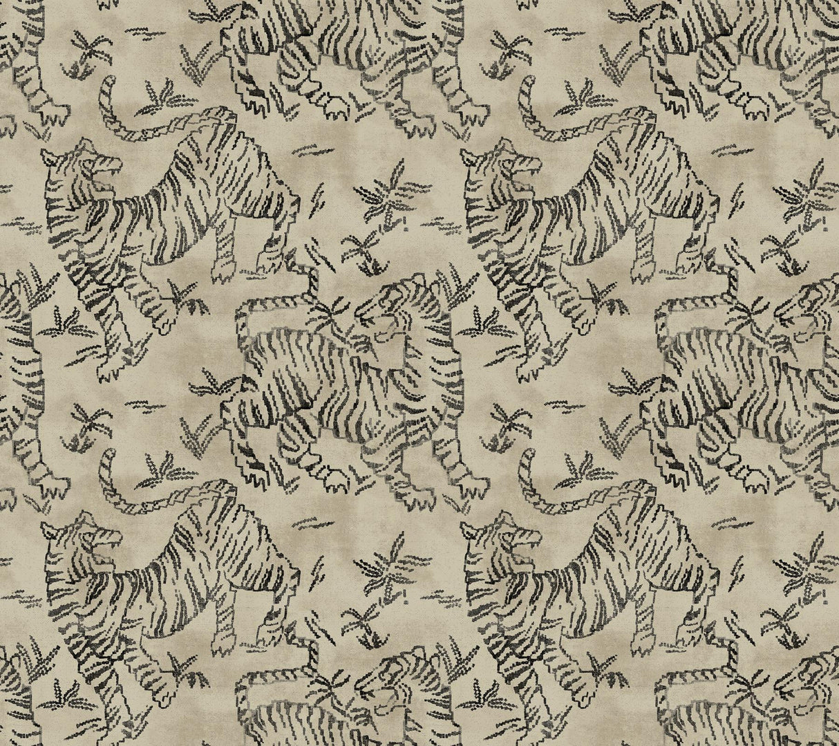 Lemieux et Cie Orly Tigers Taupe Beige Wallpaper